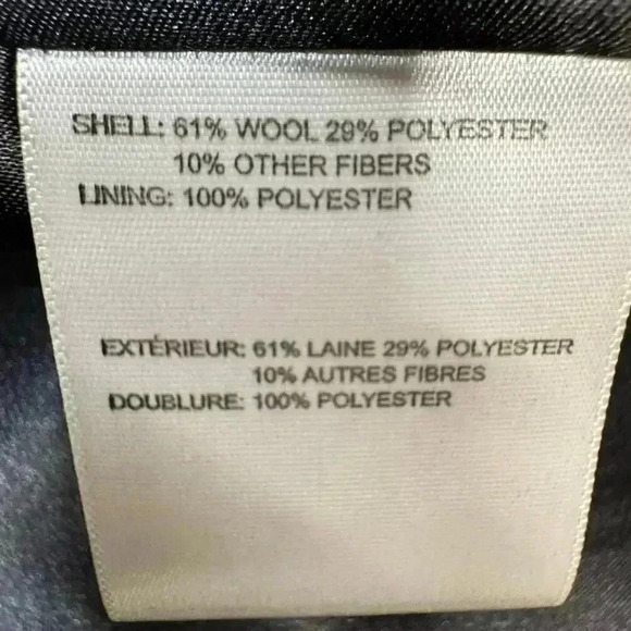 Laundry By Design Wool Front Zip Fit-and-Flare Black Peacoat Gold Hardware Sz S - Picture 13 of 14